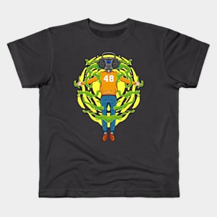 Man with radio head and green liquid Kids T-Shirt